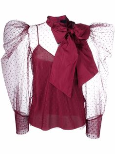 RED Valentino блузка из тюля пуэн-деспри