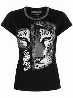 Ermanno Scervino футболка с графичным принтом и заклепками