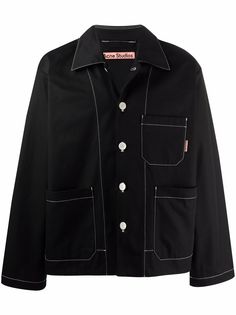 Acne Studios куртка-рубашка с контрастной строчкой