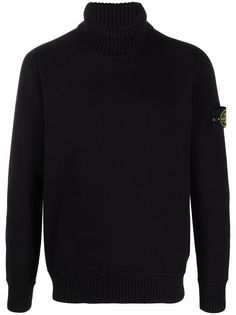 Stone Island джемпер с высоким воротником и нашивкой-логотипом
