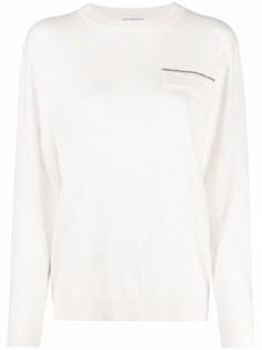 Brunello Cucinelli кашемировый джемпер с декором Monili