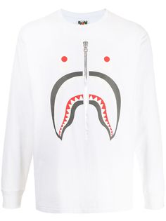 A BATHING APE® футболка Shark с длинными рукавами