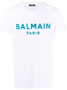 Balmain футболка с фактурным логотипом