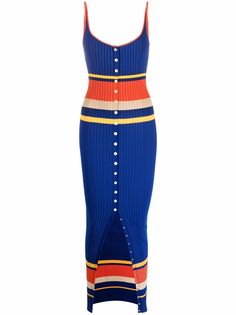 Paco Rabanne трикотажное платье макси с контрастными полосками