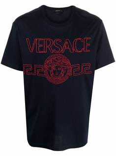 Versace футболка с вышитым логотипом