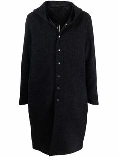 Rick Owens пальто на кнопках с капюшоном