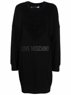 Love Moschino платье-свитер с нашивкой