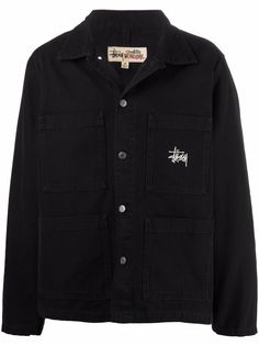 Stussy куртка-рубашка с вышитым логотипом