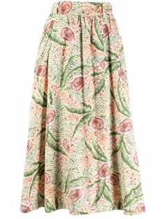 Hermès юбка миди 1980-х годов с принтом