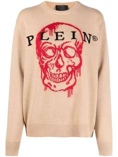 Philipp Plein джемпер вязки интарсия с декором Skull
