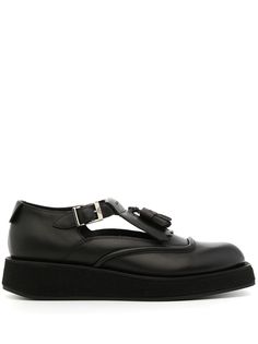 Emporio Armani cut-out buckled loafers