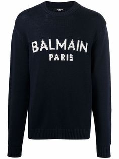 Balmain джемпер вязки интарсия с логотипом