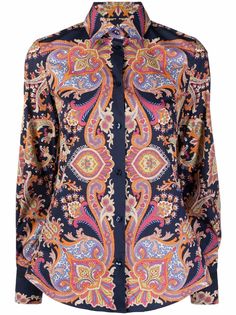 Etro рубашка с длинными рукавами и принтом пейсли
