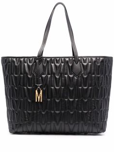 Moschino стеганая сумка-тоут с монограммой