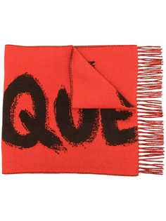 Alexander McQueen шарф с вышитым логотипом