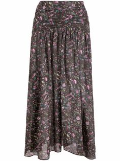 Isabel Marant Étoile юбка миди со сборками и цветочным принтом