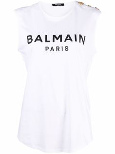 Balmain топ без рукавов с логотипом