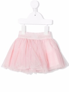 Monnalisa пышная юбка с вышитым логотипом