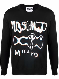 Moschino джемпер с логотипом Warped Glitch