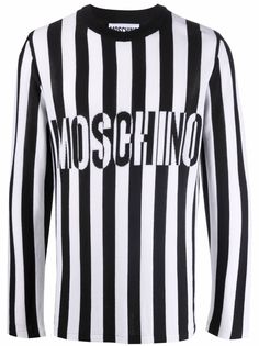 Moschino джемпер в полоску с логотипом