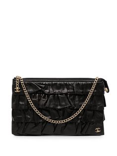 Chanel Pre-Owned сумка 2002-го года с ремнем-цепочкой и сборками