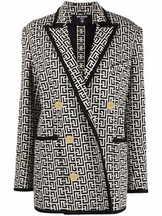Balmain жаккардовый блейзер с монограммой