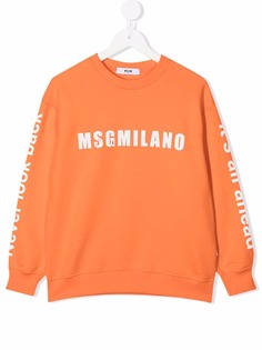 MSGM Kids logo print sweatshirt