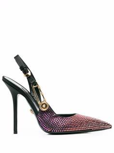 Versace туфли с декором Safety Pin и кристаллами