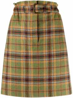 Alberta Ferretti high-waisted plaid skirt