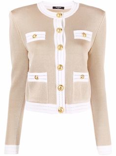 Balmain кардиган с контрастной окантовкой