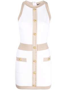 Balmain трикотажное платье с контрастной окантовкой