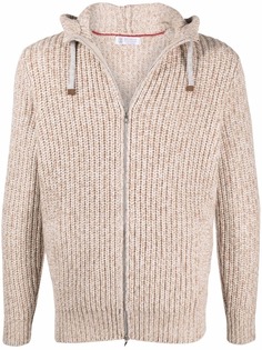 Brunello Cucinelli худи на молнии в рубчик