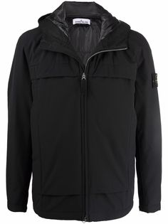 Stone Island куртка с капюшоном и вставками