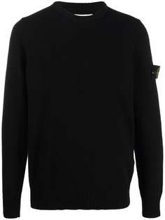 Stone Island logo patch crew-neck jumper