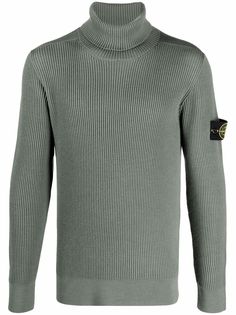 Stone Island logo-patch roll-neck jumper