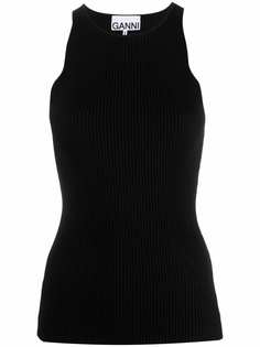 GANNI ribbed knit tank top