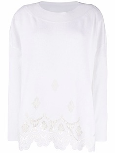 Ermanno Scervino кашемировый джемпер с кружевом