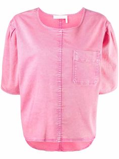 See by Chloé balloon short-sleeve denim top