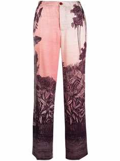 F.R.S For Restless Sleepers leaf-print silk trousers