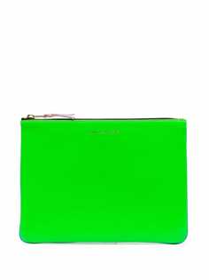 Comme Des Garçons Wallet neon leather clutch bag