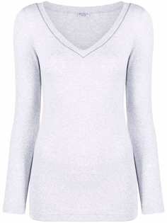 Brunello Cucinelli топ с V-образным вырезом и декором Monili