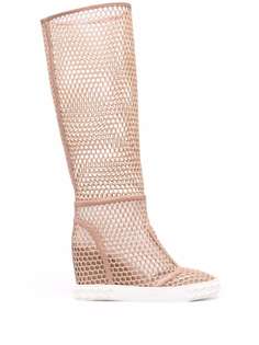 Casadei mesh wedge boots