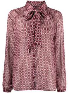 LIU JO geometric pussybow-collar blouse