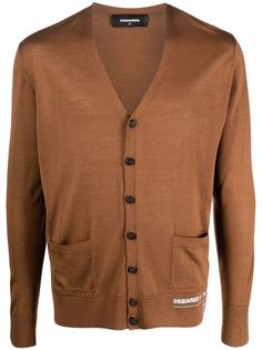 Dsquared2 logo-print wool cardigan