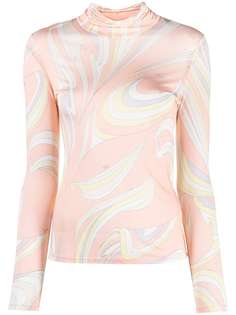 Emilio Pucci топ с длинными рукавами и принтом Vortici