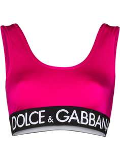 Dolce & Gabbana спортивный бюстгальтер с логотипом