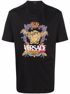 Versace футболка с вышивкой Medusa