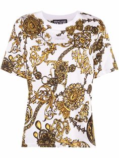 Versace Jeans Couture топ с плиссированной вставкой и принтом Baroque