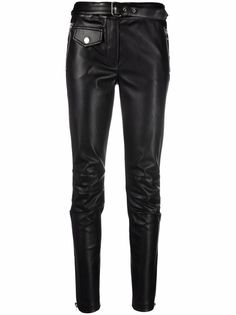 Moschino брюки кроя слим из искусственной кожи