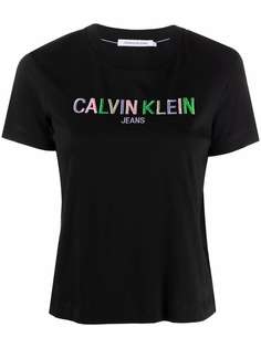Calvin Klein Jeans футболка с вышитым логотипом